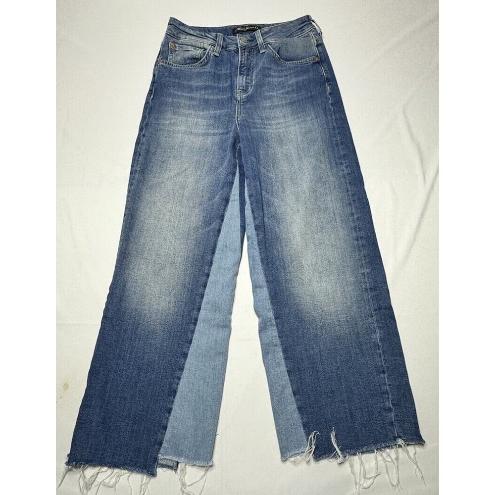Mavi Jeans Women's Elliot High-Rise Wide Crop 2-Tone Jeans - Size 26x24*